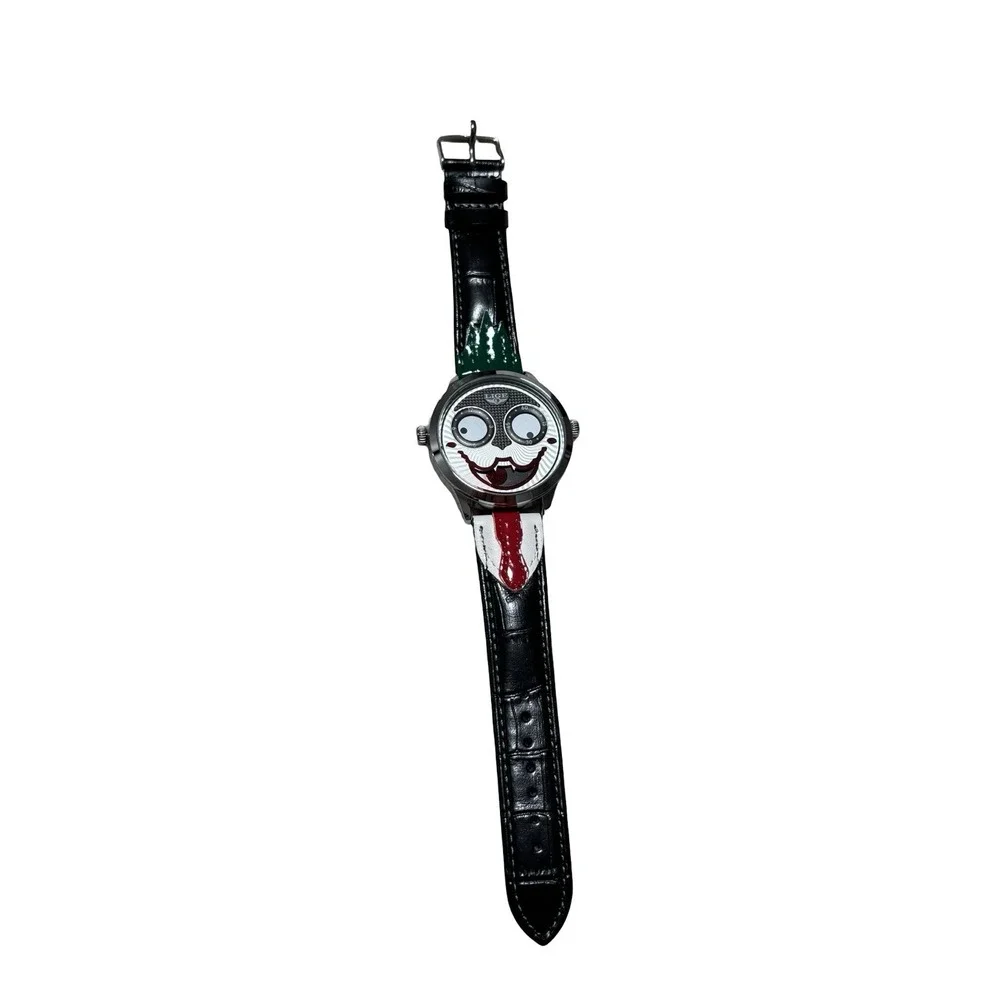 LIGE Joker Clown Theme Watch Classic Men's Leather‎ Strap Quartz Wrist Watch